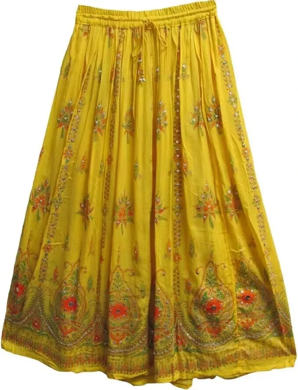 Women's Skirt Sequin Crinkle Handmade Gypsy Long Lehenga Hippie Boho Maxi Skirts - Bild 17 von 30