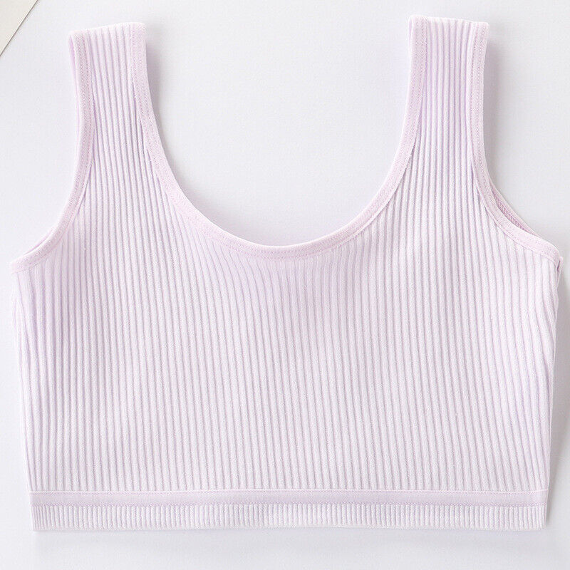 2 Pack Girls Bra Wireless Bra Tops Crop Tops Training Sports Bras for 8-18 Years - Picture 34 of 64