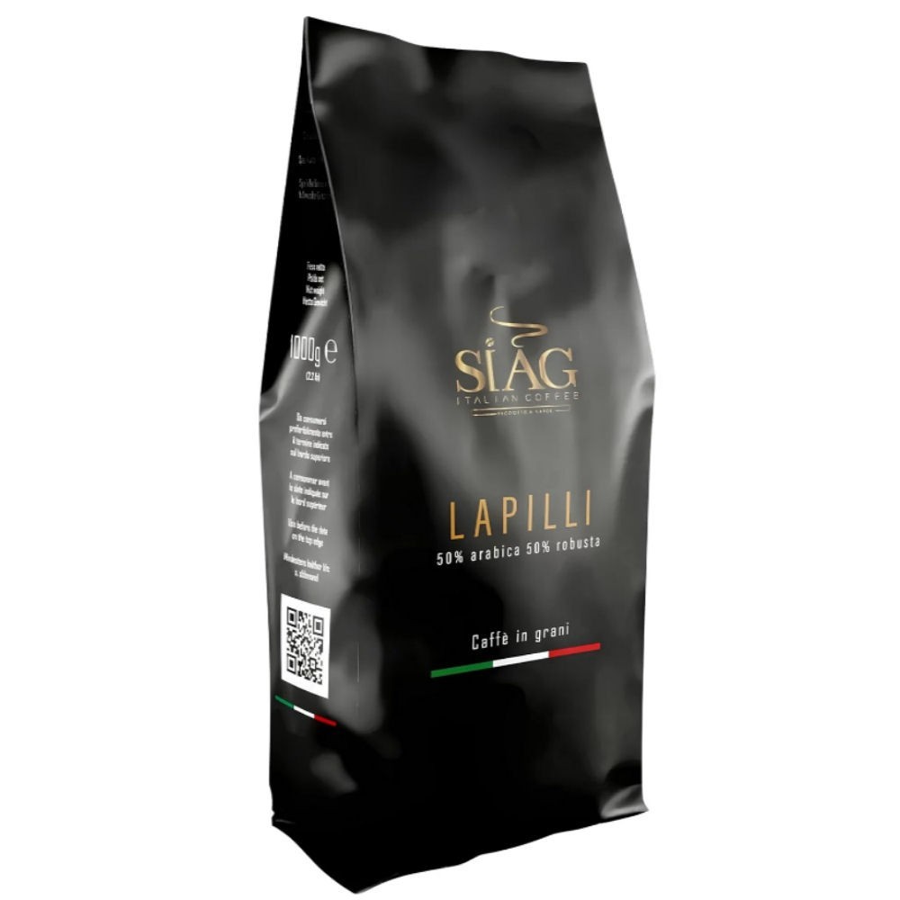 SIAG Coffee Beans ITALIAN COFFEE Line LAPILLI Blend 1 kg Bags Espresso Napoli