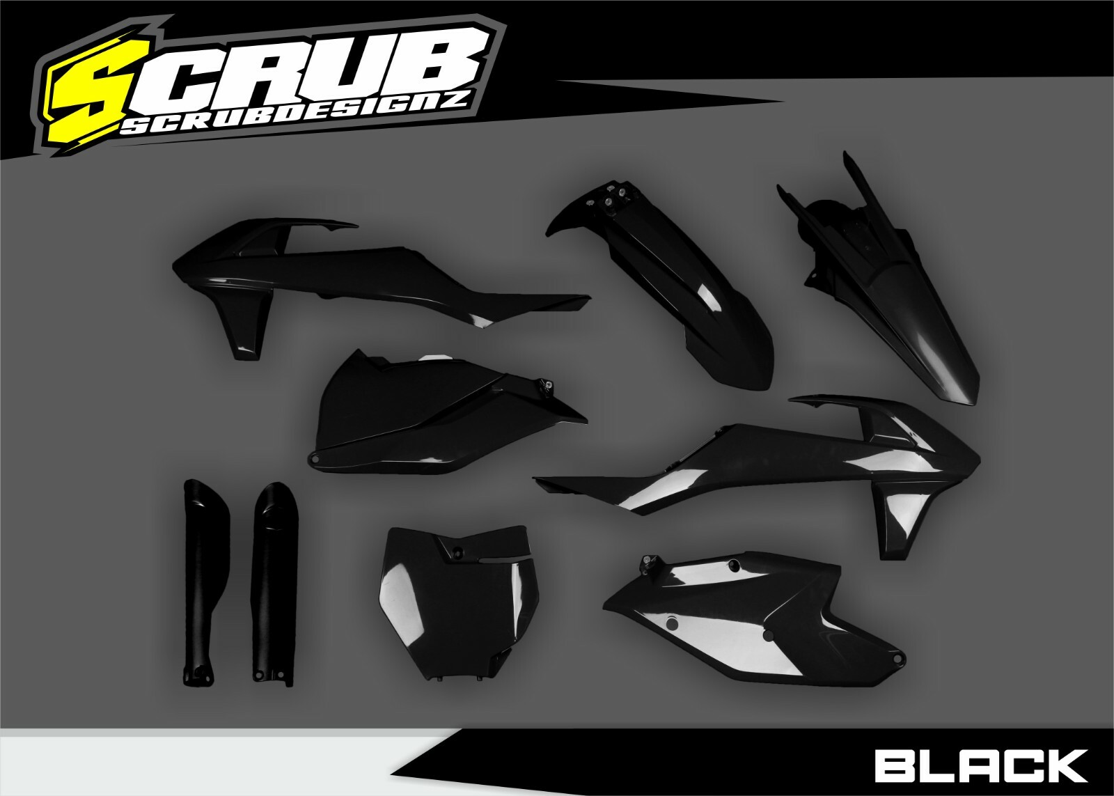 Plastics Black KTM SX 85 2018 2019 2020 2021 2022 2023 Full Kit