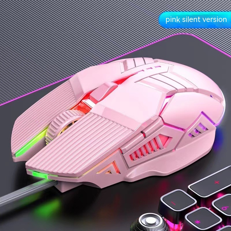 Kabelgebundene Maus 6D bunte schillernde E-Sport-Spiele Büro stumm... - Bild 9 von 10