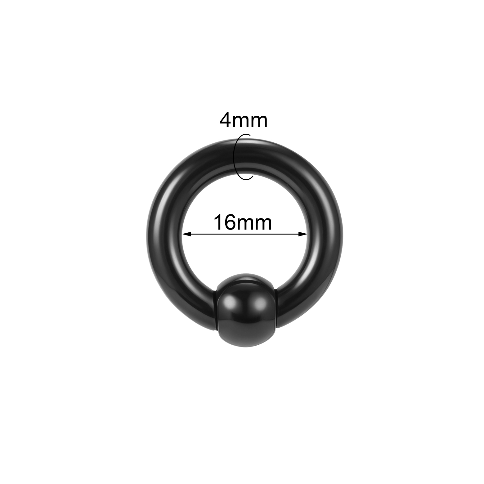 1 Pair Large Size Acrylic Captive Bead Rings Black BCR Septum Ring Ear Piercing - Picture 16 of 20
