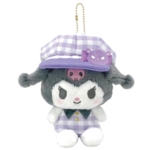Nakajima SANRIO CHARACTERS Gingham Newsboy Cap Mascot Kuromi Plush 188991-23 JP