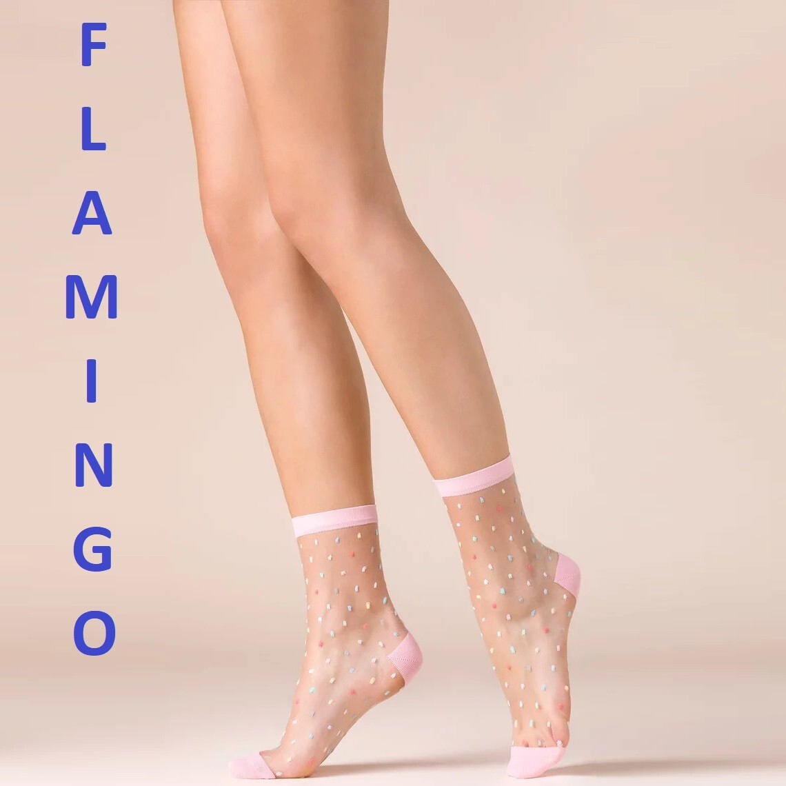 GABRIELLA Gigi Mujer Calcetines delicados Coral Rosa Inserciones Multicolor Polk