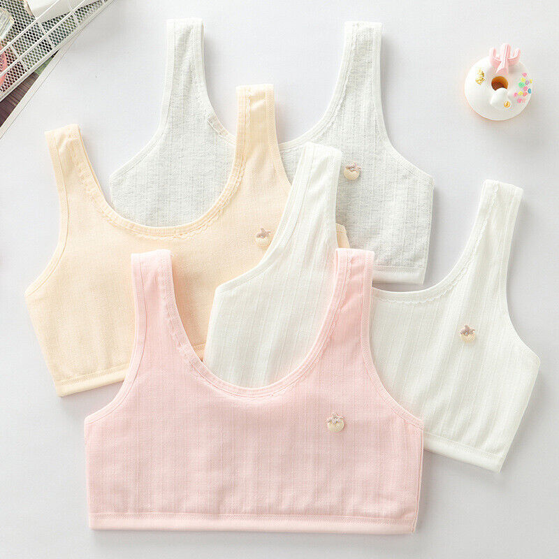 Girls Sports Bra Crop Tops Non Padded Training Bras Kids 8-16 Years 4 Pack - Picture 10 of 10
