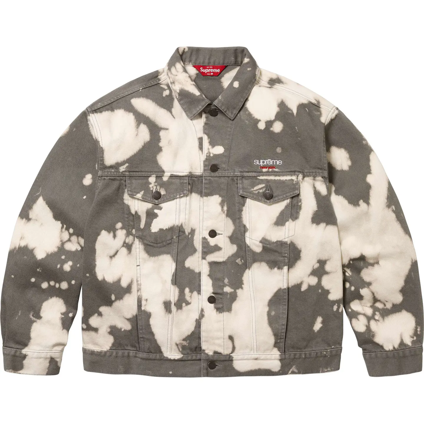 Supreme Denim Trucker Jacket Black Bleached 2colors SS25 | eBay UK