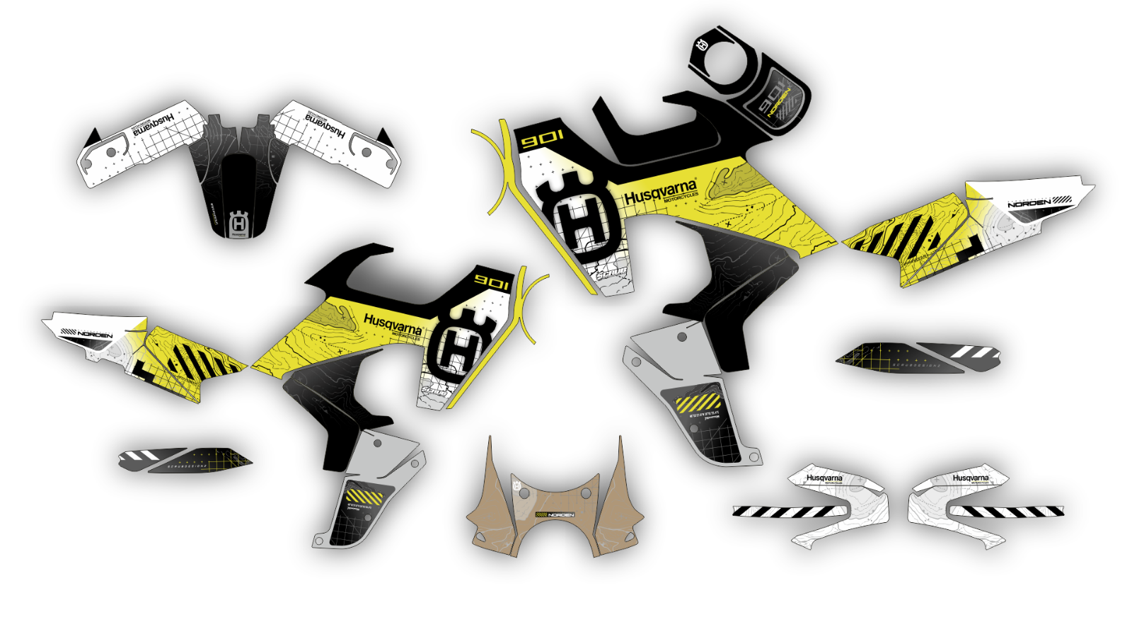 Graphics kit Husqvarna Norden 901  2020 2021 2022 2023 2024 Decals Stickers