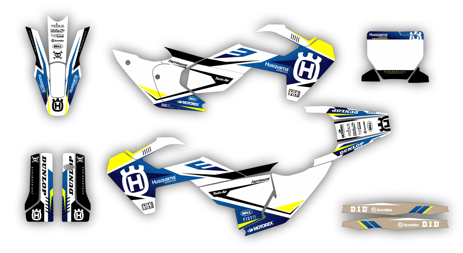 Graphics TC 65 2024 2025 2026 Husqvarna decals SCRUB TC 65 Decals