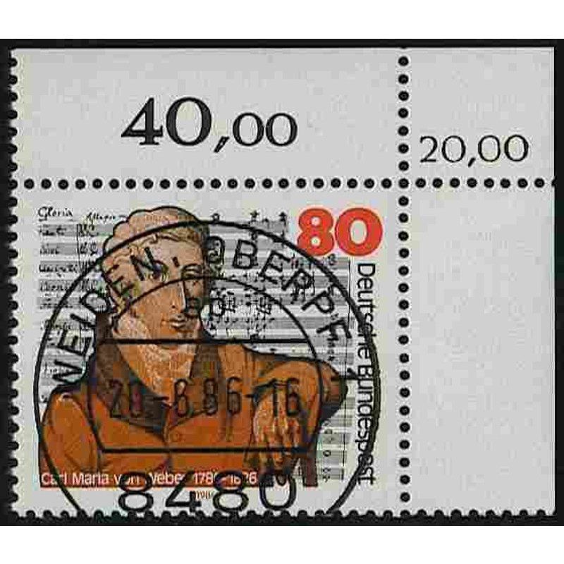Federal Republic of Germany 1986, Mich.-No.: 1284, stamped corner edge KBWZ…