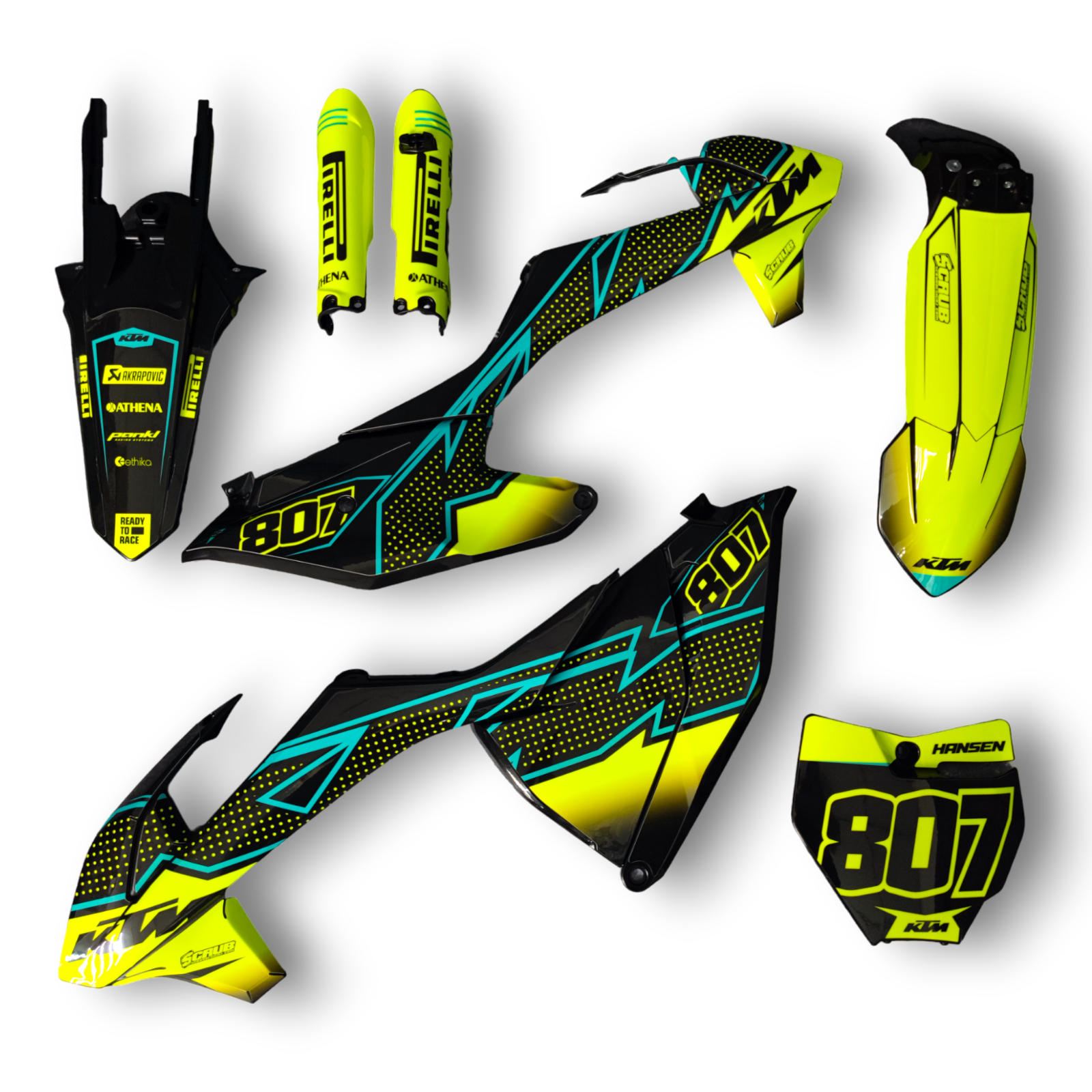 Plastics + Graphics KTM SX 85 2018-2024 Custom race number