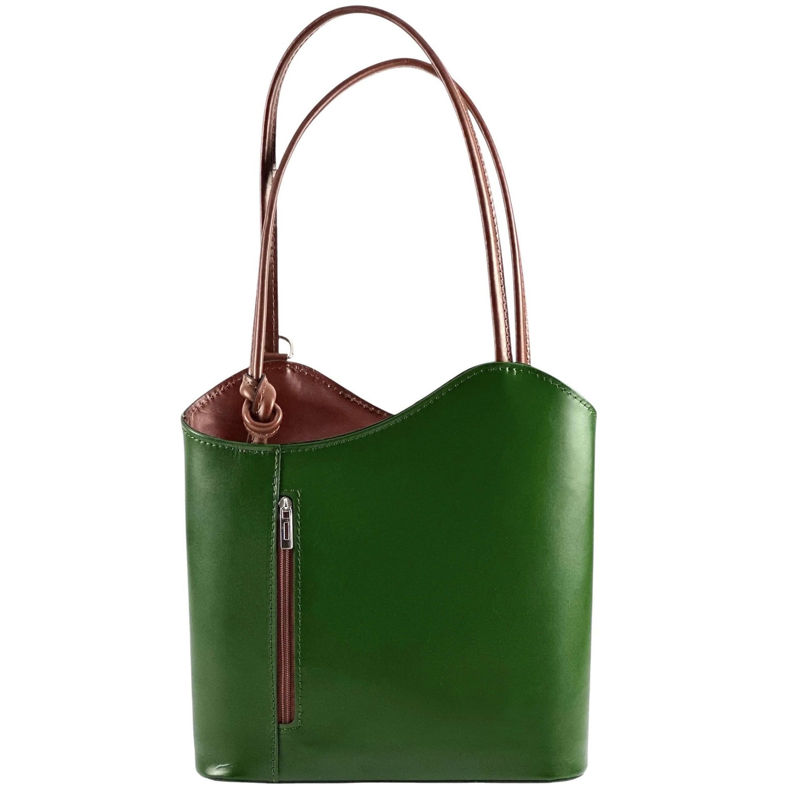 Women's Genuine Leather Bag 2-in-1 Shoulder Bag Backpack Original Made in Italy