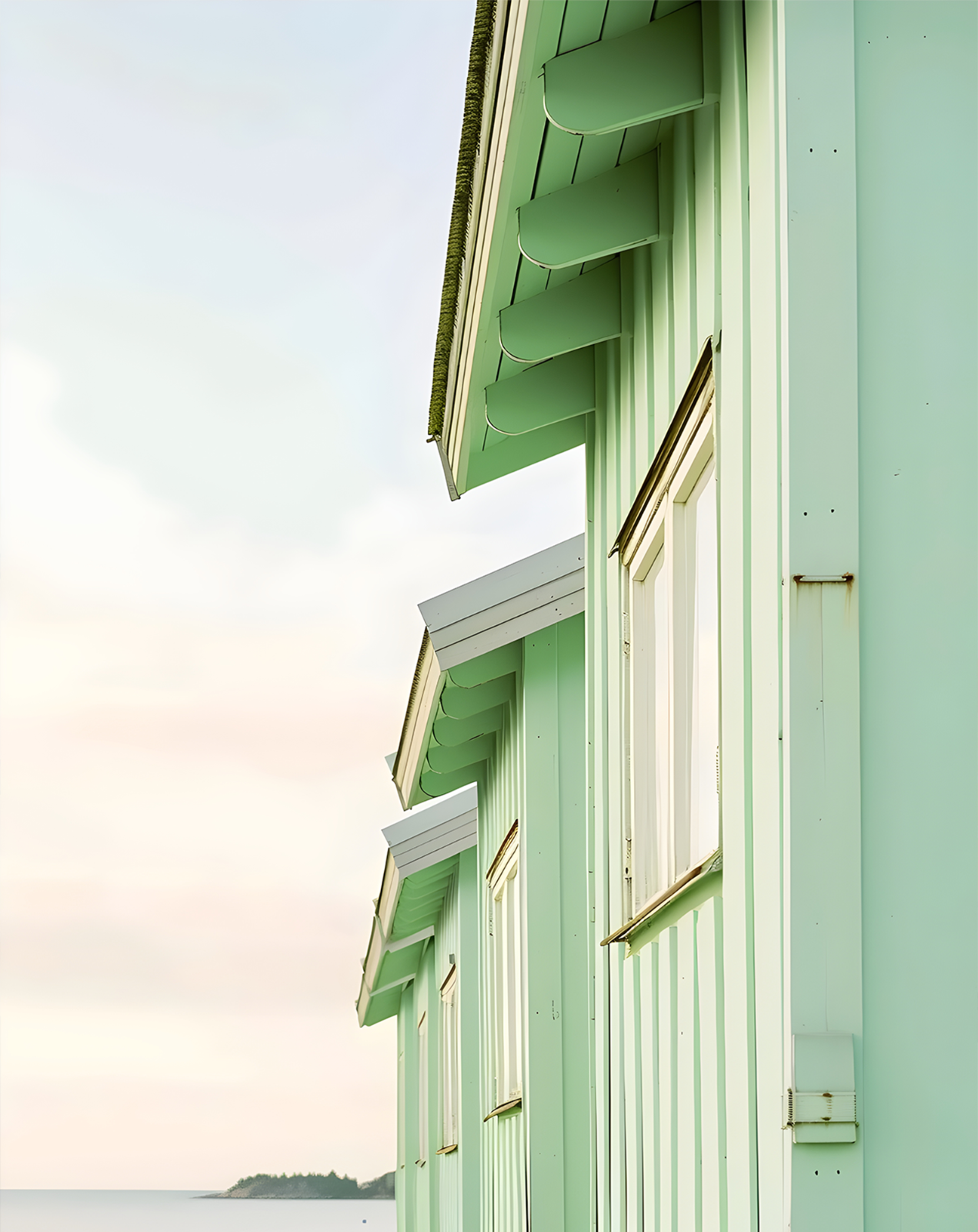 Mint Green Coastal Cabins Photography Poster Wall Art – 12X16/16X20/18X24/24X36
