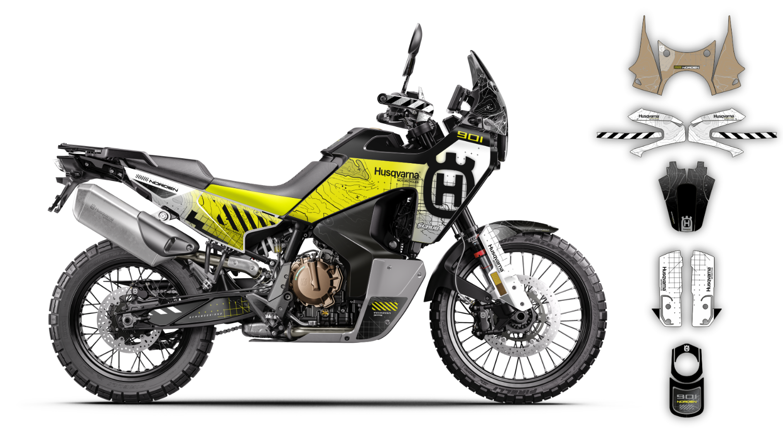 Graphics kit Husqvarna Norden 901  2020 2021 2022 2023 2024 Decals Stickers