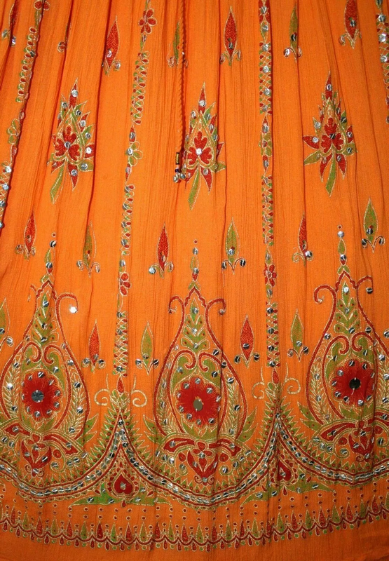 Women's Skirt Sequin Crinkle Handmade Gypsy Long Lehenga Hippie Boho Maxi Skirts - Bild 10 von 30