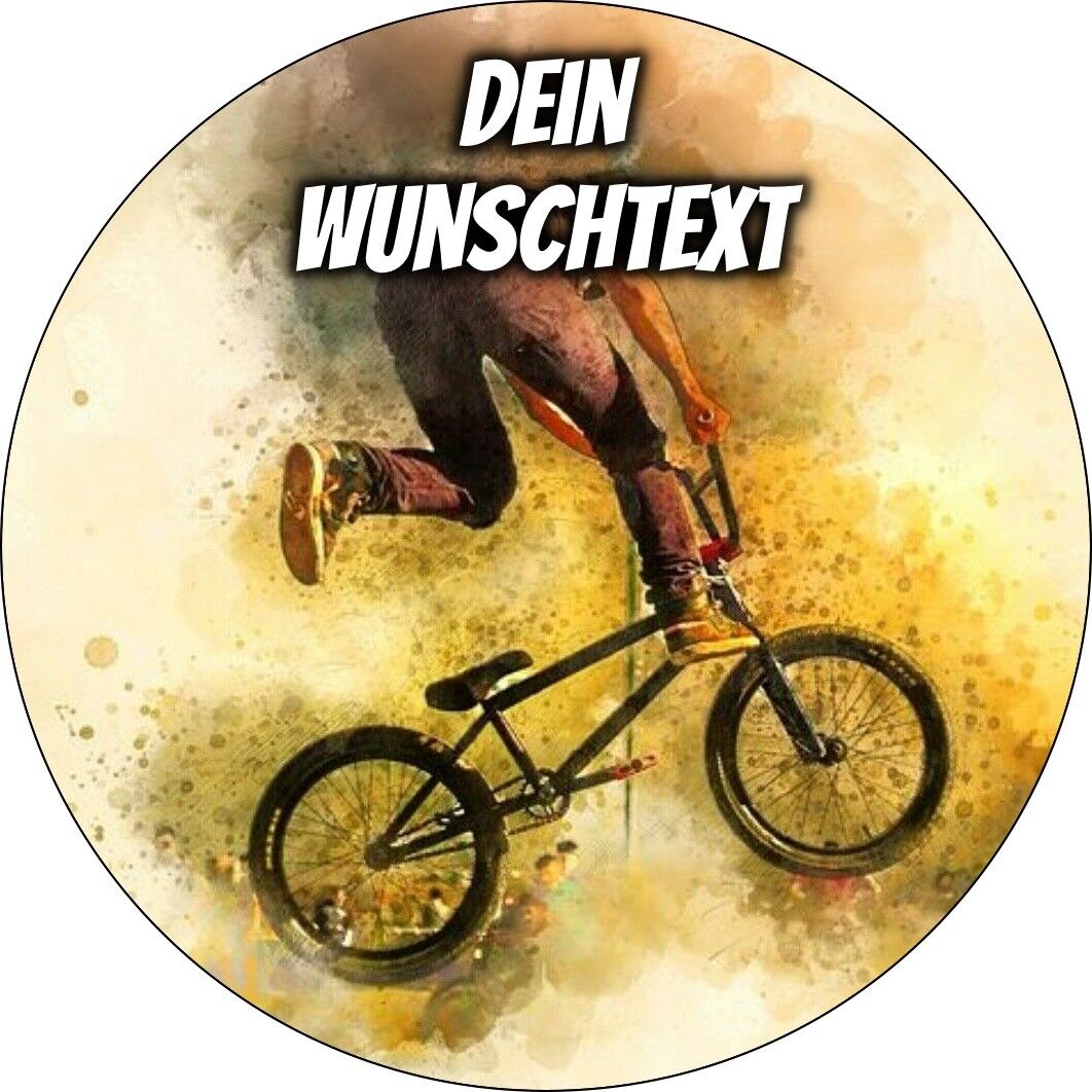 Bicycle edible cake topper party decoration birthday personalized name BMX