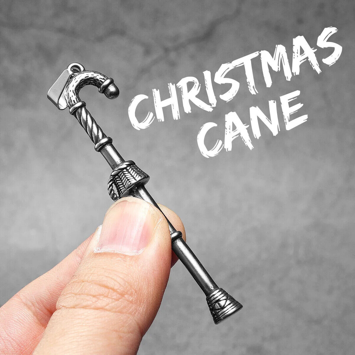 Collar con colgante de Papá Noel y bastón de pastor de Sculpt Rings™ –...