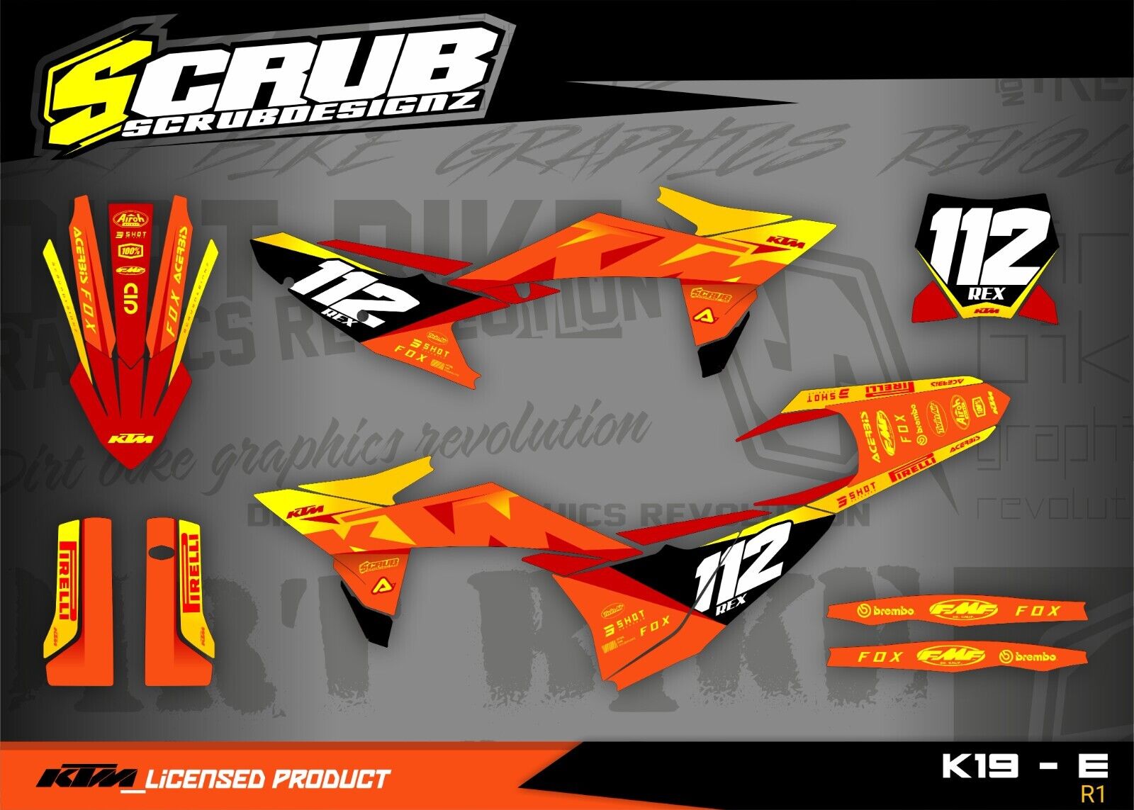 Plastics + Graphics KTM 2025 XC XC-F SX SX-F | Race number + Name