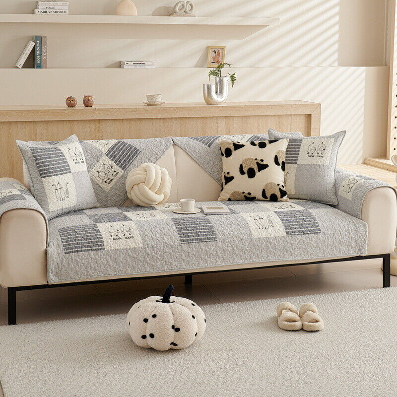 Cotton Patchwork Quilted Sofa Cover Four Seasons Couch Protector