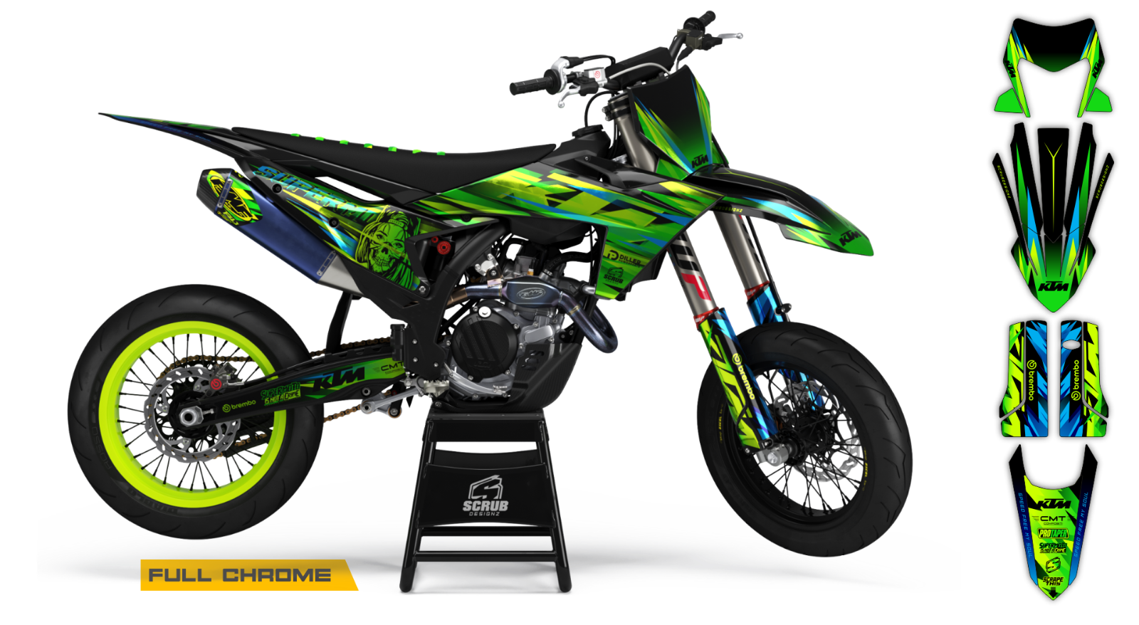 KTM Graphic SX SXF 2023 2024 125 250 300 350 450 Decals XC XCf FULL CHROME