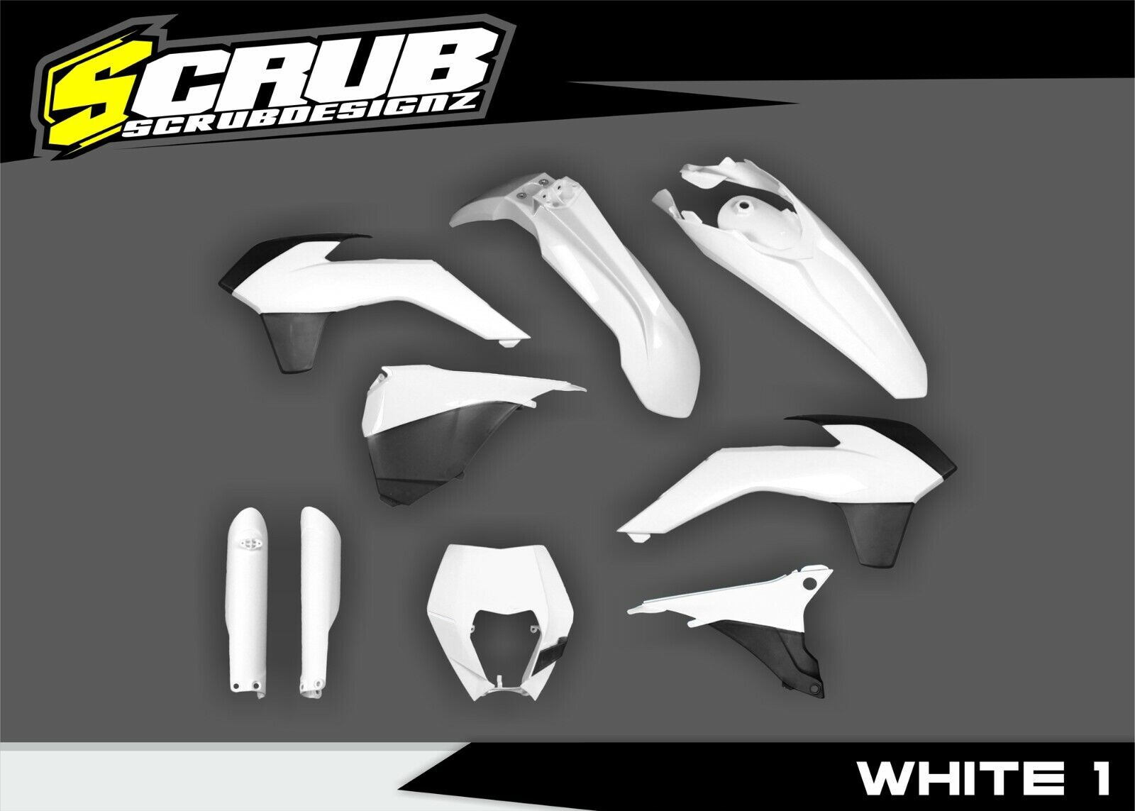 Plastics Kit KTM EXC EXC-F XC-W XCF-W 125 250 300 350  450 500 - 2016 White