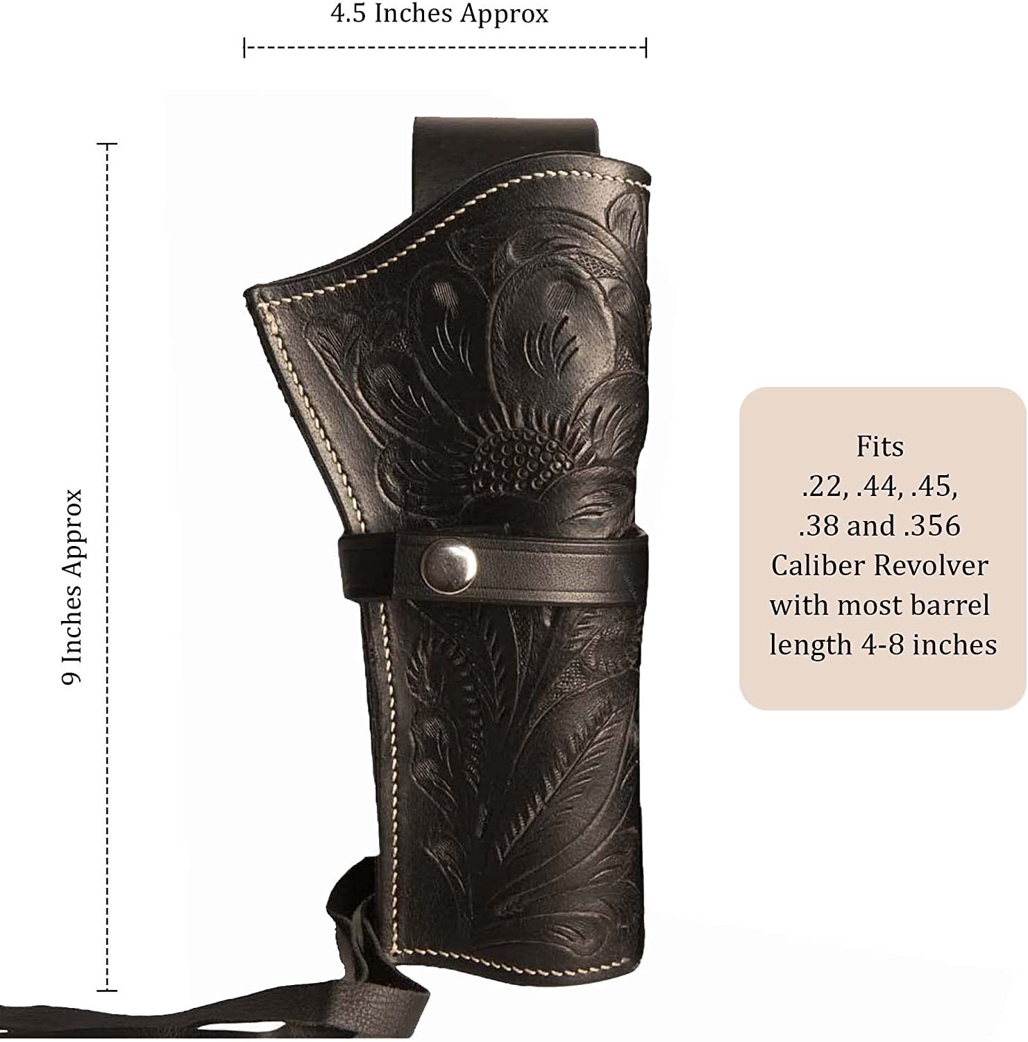 DRAW 38/357 CROSS BDRAW TOOLED LEATHERCASE REVOLVER Holster Gun REVOLVE SASS AUS