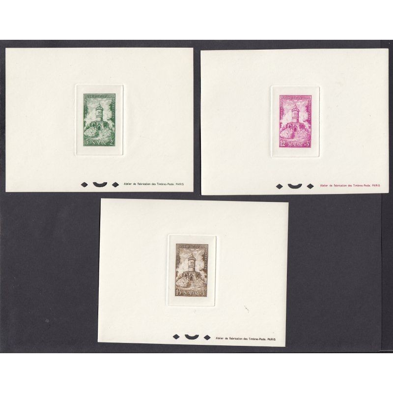 Saarland 1956 Mi. No. 373-75 M (*) Ministerial Block preferential printing