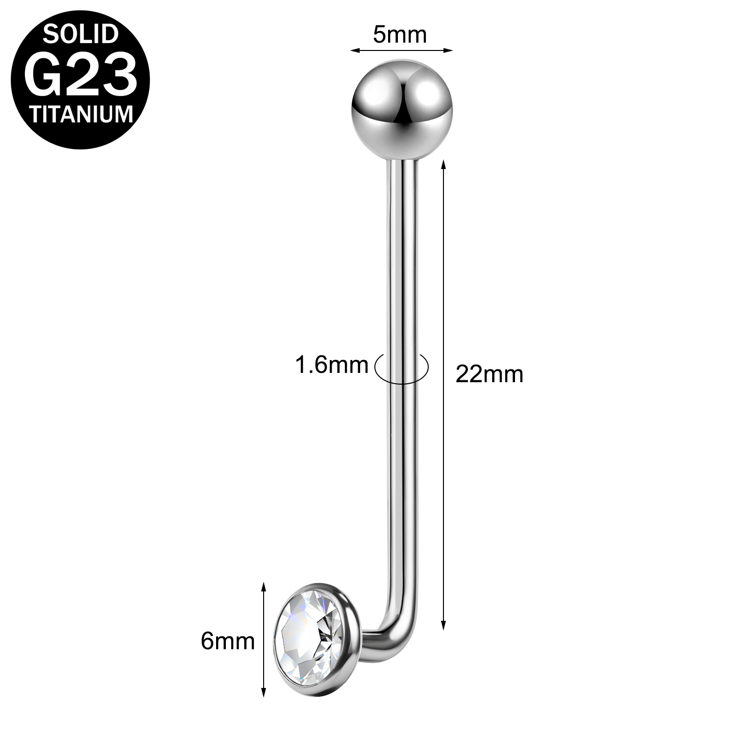 14G Titanium Steel Crystal Christina Piercing VCH Piercing Women Genital Jewelry - Picture 13 of 13
