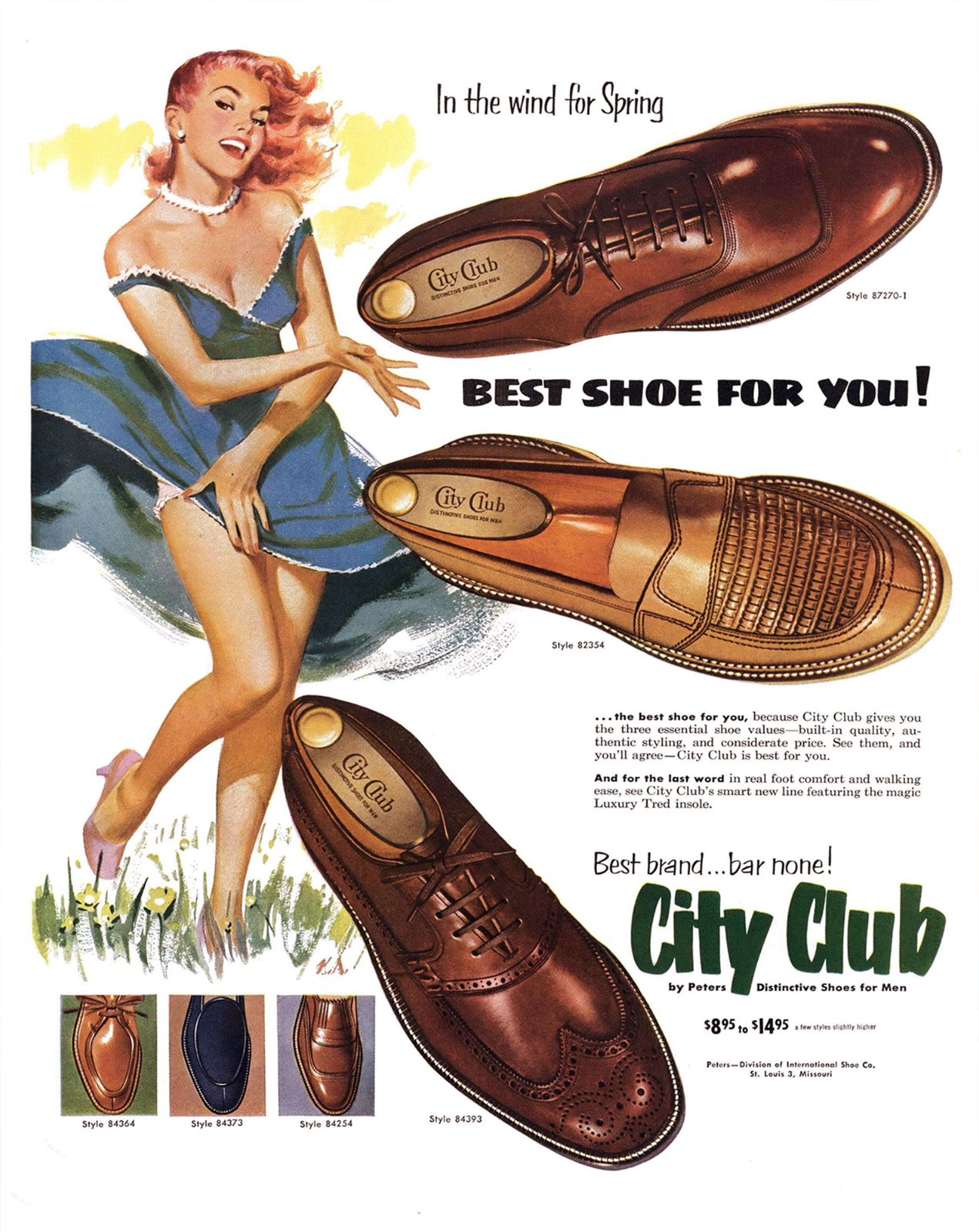 City Club Schuhe Vintage Herrenschuhe Werbung Poster - 12X16/16X20/18X24/24X36