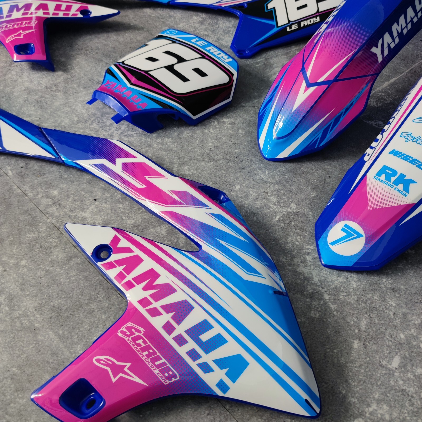 Plastics + Graphics Yamaha YZ450F 2023-2024 YZ250F 2024 Custom race number+name