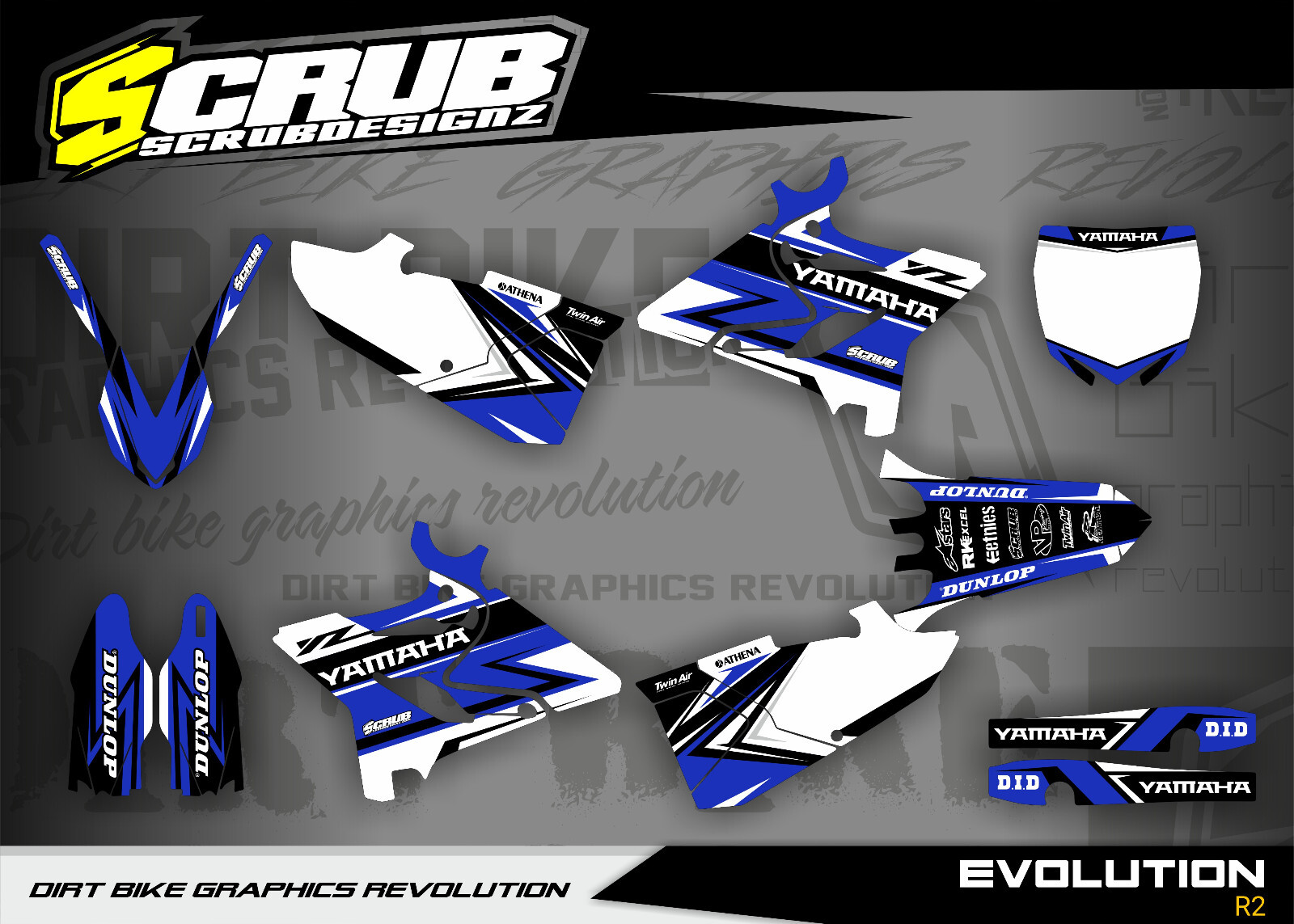 Graphics YZ125 YZ250 Yamaha 2015 2016 2017 2018 2019 2020 2021 SCRUB