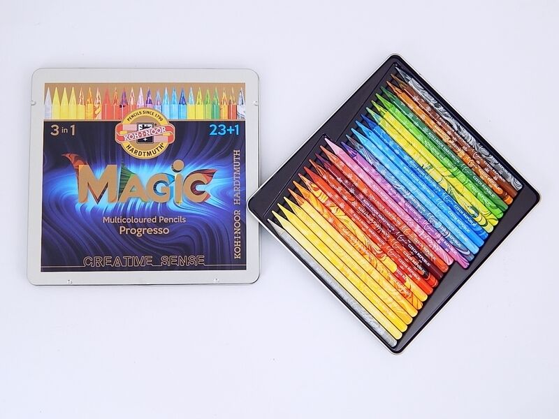 PROGRESSO Magic Pencil Set Multicolored Crayon Woodless KOH-I-NOOR 8774 8772