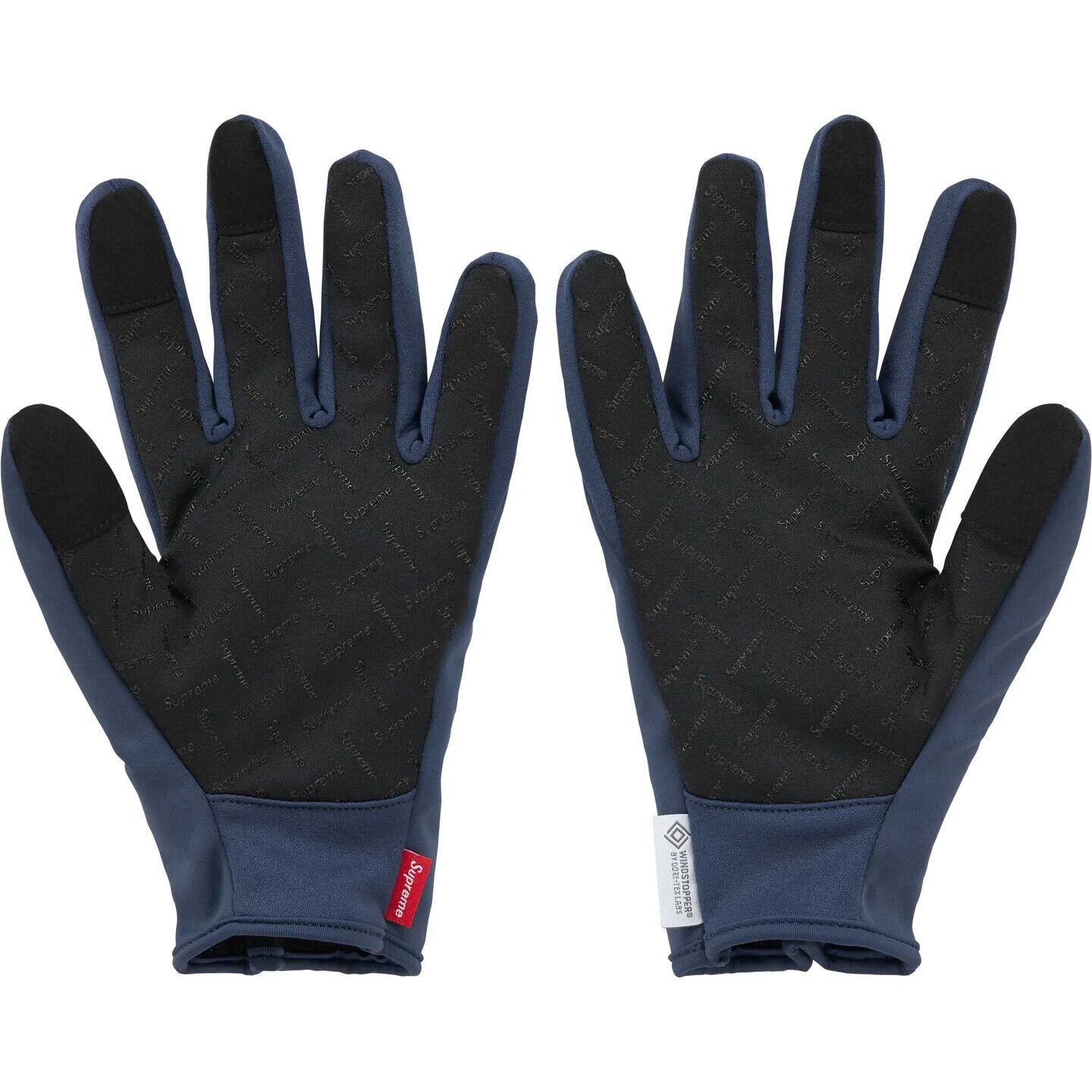 Supreme WINDSTOPPER Zip Gloves Black Ꮮ Supreme WINDSTOPPER Zip Gloves Black - FW24 - GB