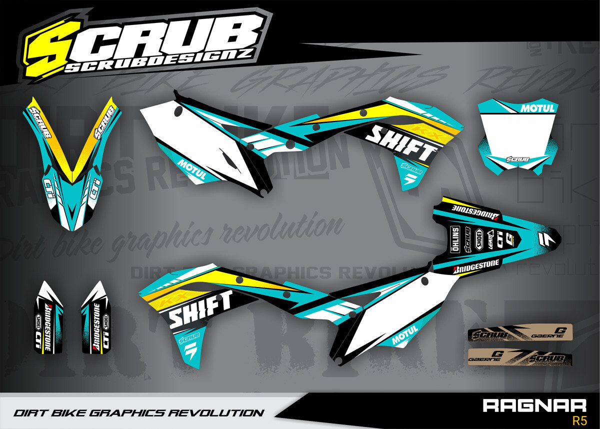 Kawasaki KX250f Graphics 2017 2018 2019 2020 Decals Stickers SCRUB KX 250