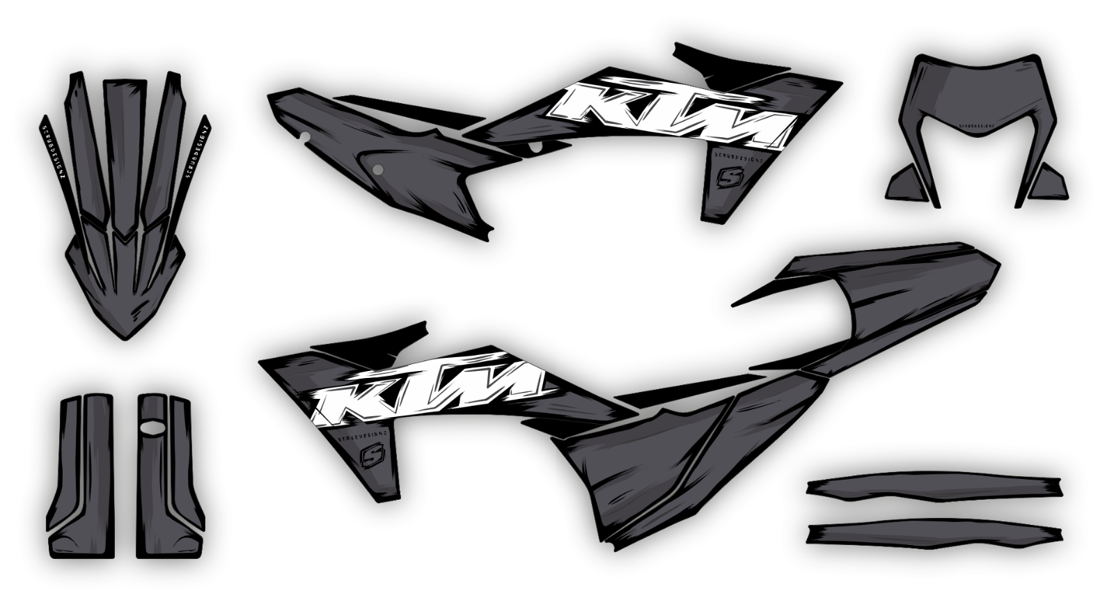 Graphics Kit KTM EXC EXC-F XC-W XCF-W 2024 2025 150 250 300 350 450 500 decal