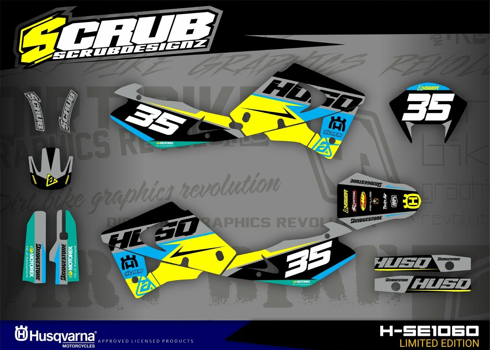 Husqvarna WR WRE 2000-2004 50 125 250 360 Graphics Decals Stickers