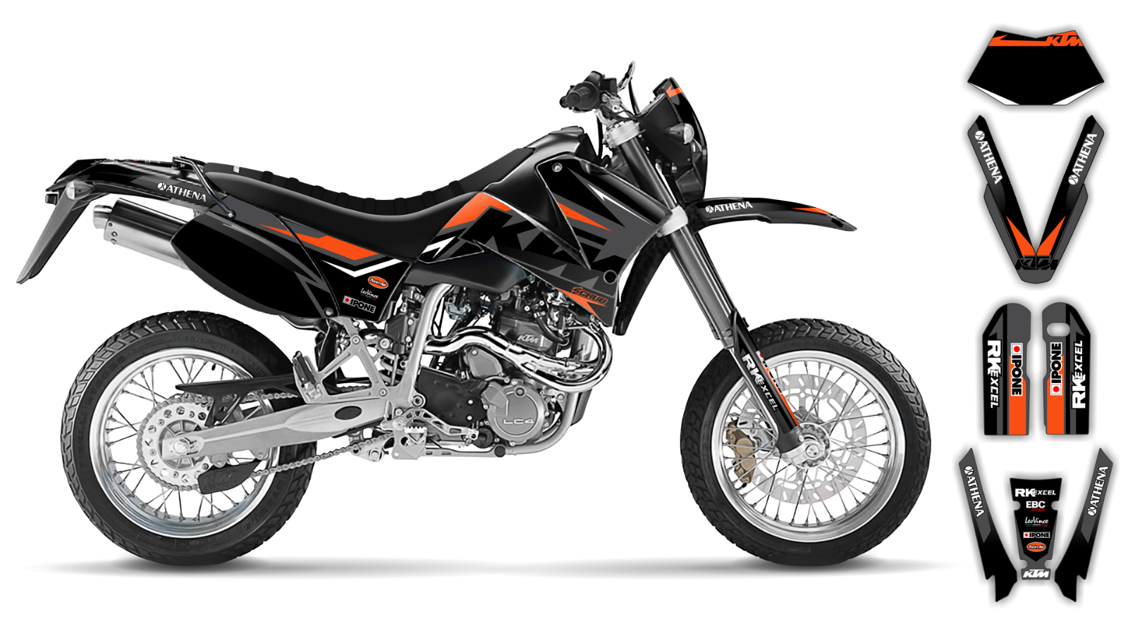KTM graphics SXC 625 640 660 LC4 1999 - 2007 Decal set SCRUB * ENDURO * LC4