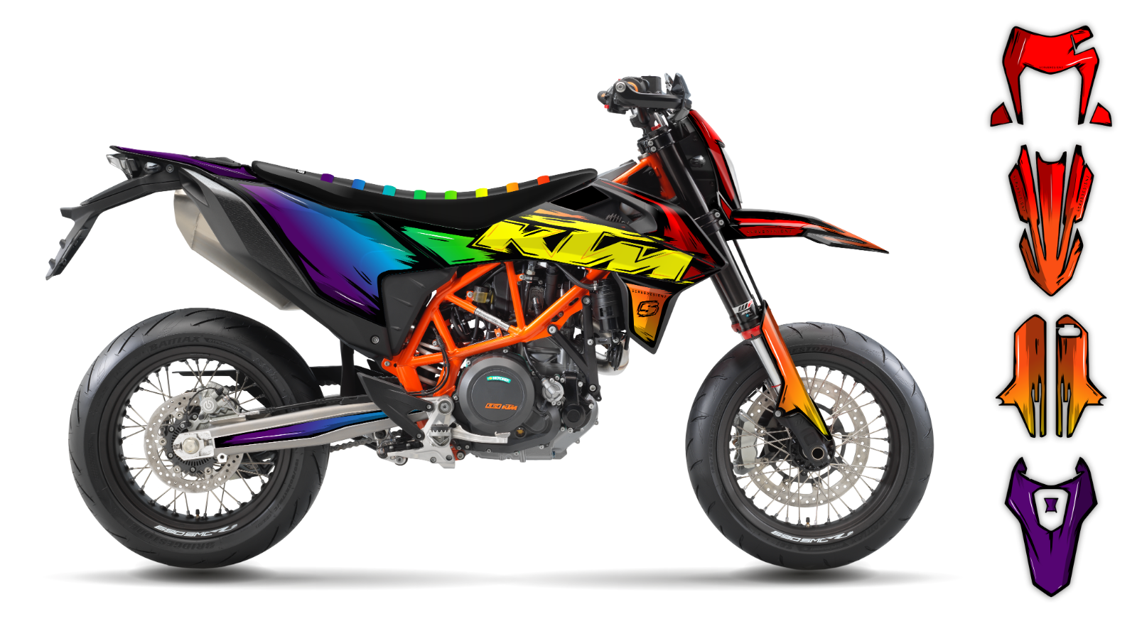KTM graphics SMC-R 690 2019 2020 2021 2022 2023 2024 SCRUB decals Supermoto