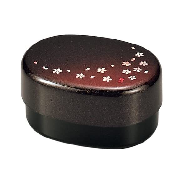 HAKOYA Japanese Style Lunch Bento Box 50093 Akane Madder Red Sakura Oval JP
