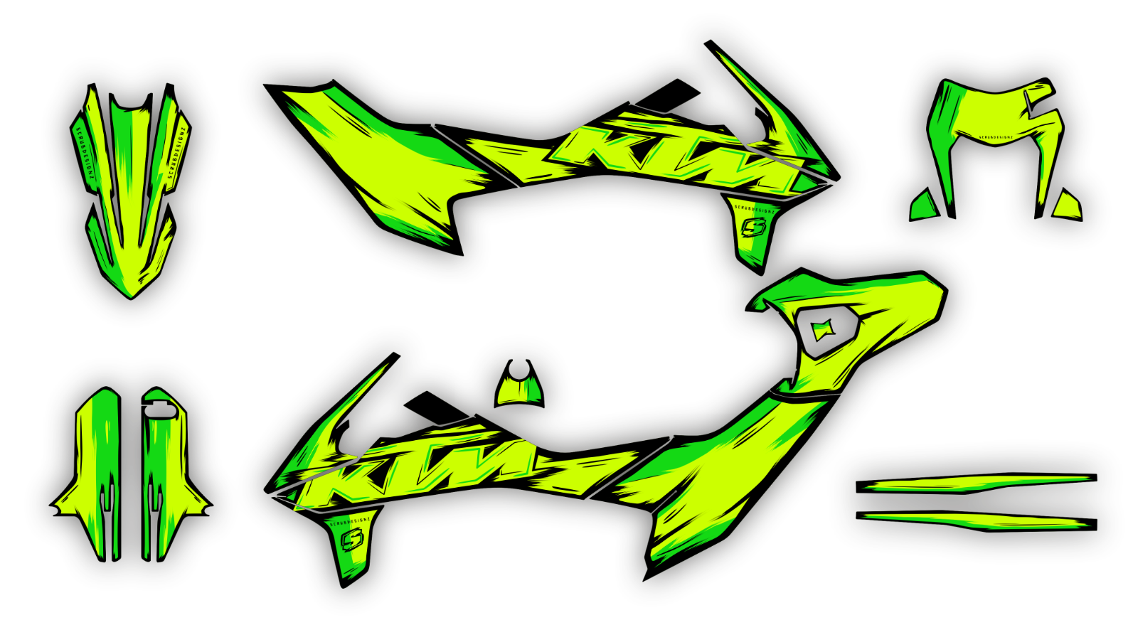 KTM graphics SMC-R 690 2019 2020 2021 2022 2023 SCRUB decals stickers Supermoto