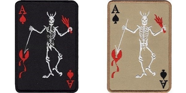 Barbanegra parche gancho y bucle bandera pirata as de picas