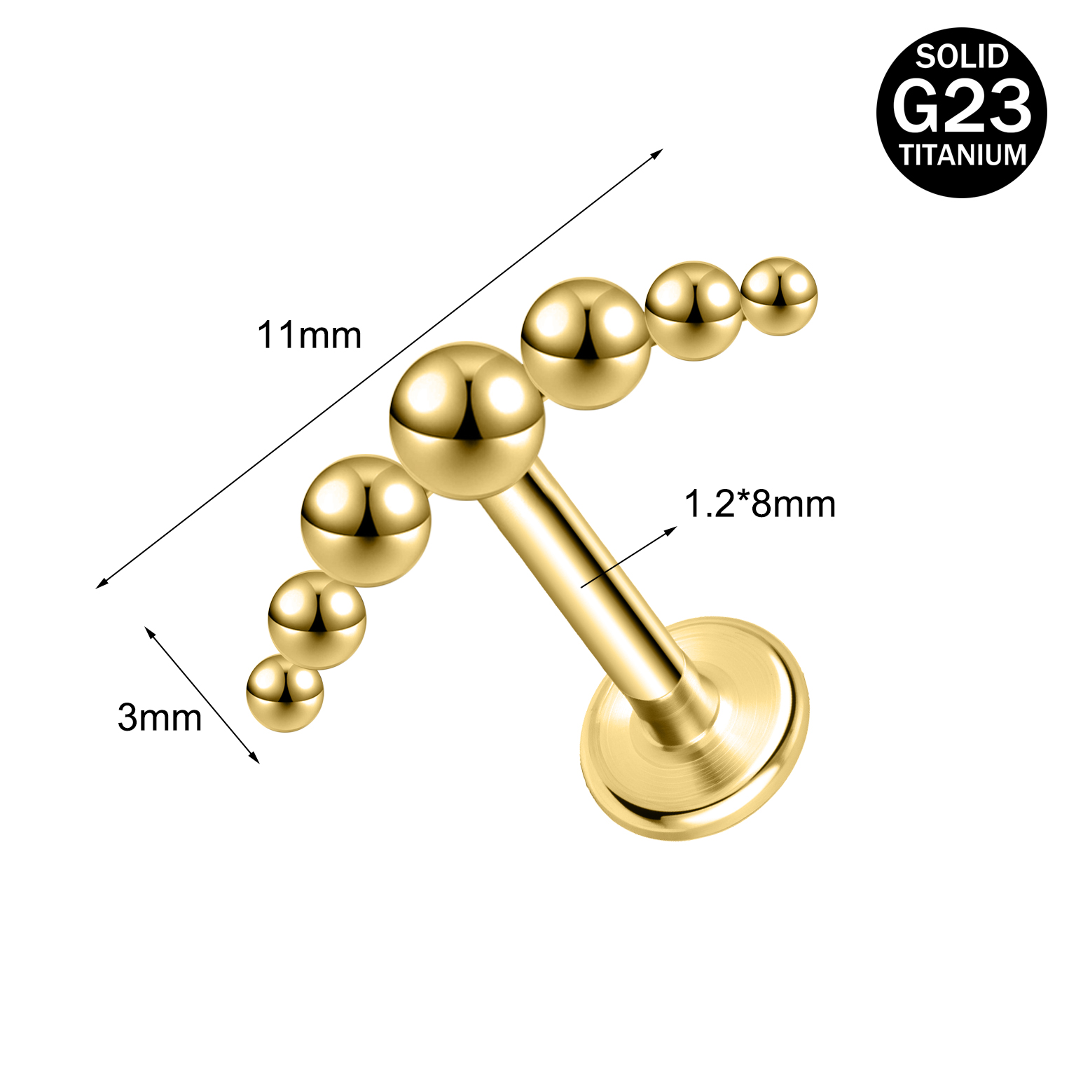 16g G23 Titanium Labret Lip Ring Helix Daith Tragus Earring Labret Lip Piercing - Picture 38 of 156