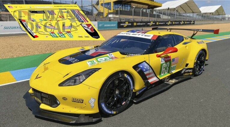 Decals Corvette C7R Le Mans 2019 1:32 1:24 1:43 1:18 C7 R Chevrolet slot decals