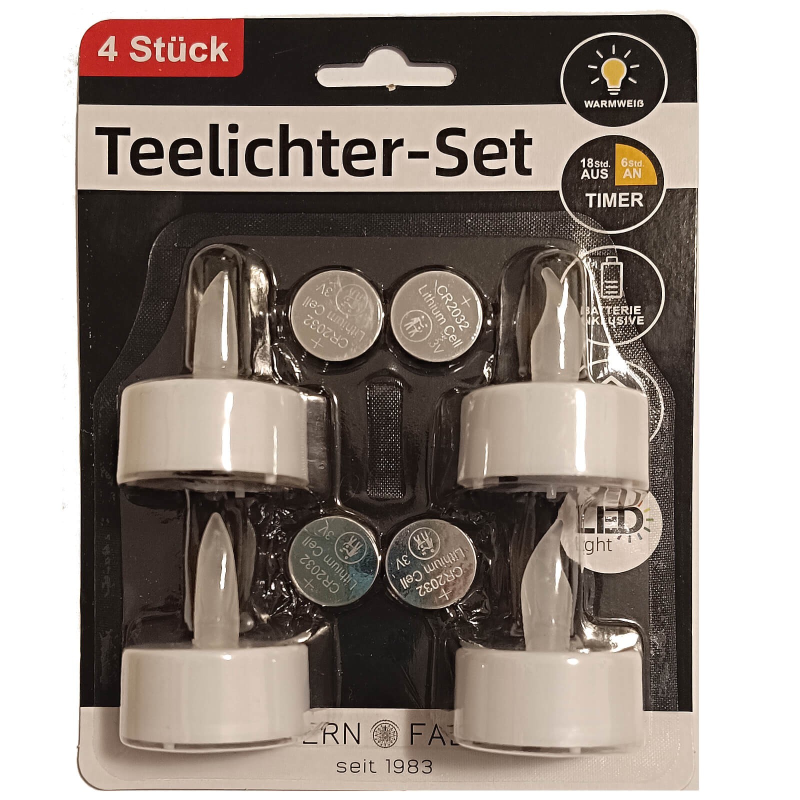 2/ 4 / 10 LED tea lights with timer function, warm white, incl. CR2032 batteries
