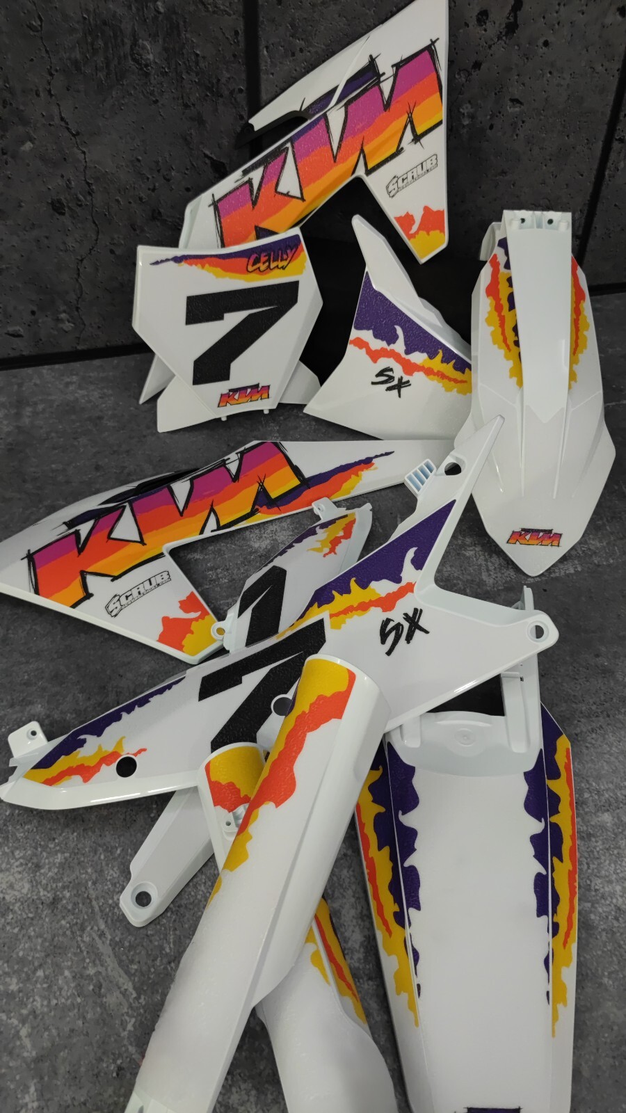 RETRO Plastics + Graphics KTM 2023 2024 XC XC-F SX SX-F | FULL GRIP FROZEN