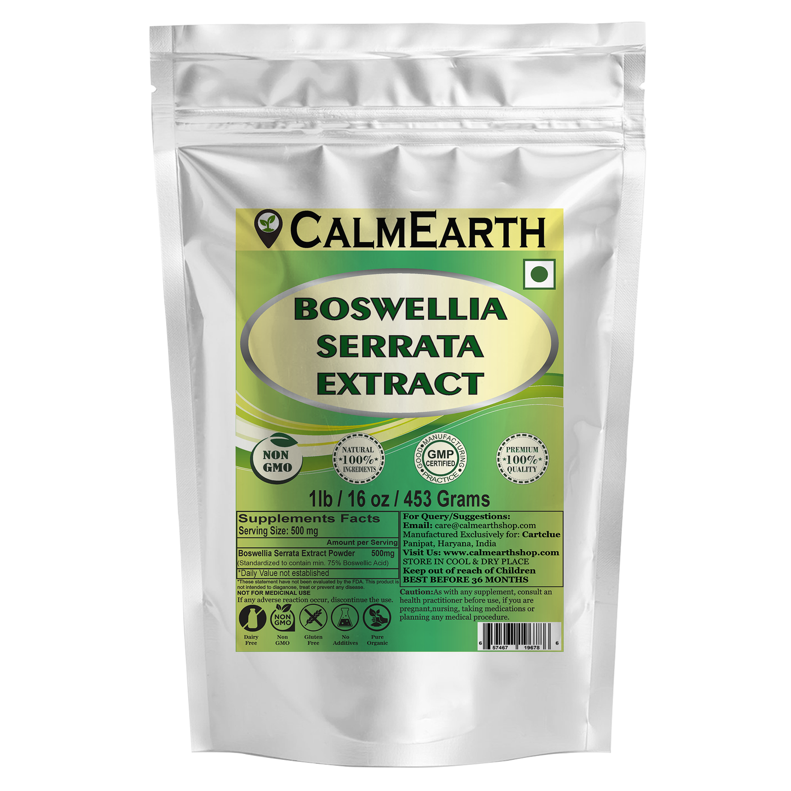 CalmEarth Boswellia Serrata Extract 75% Powder Indian frankincense (Shallaki)