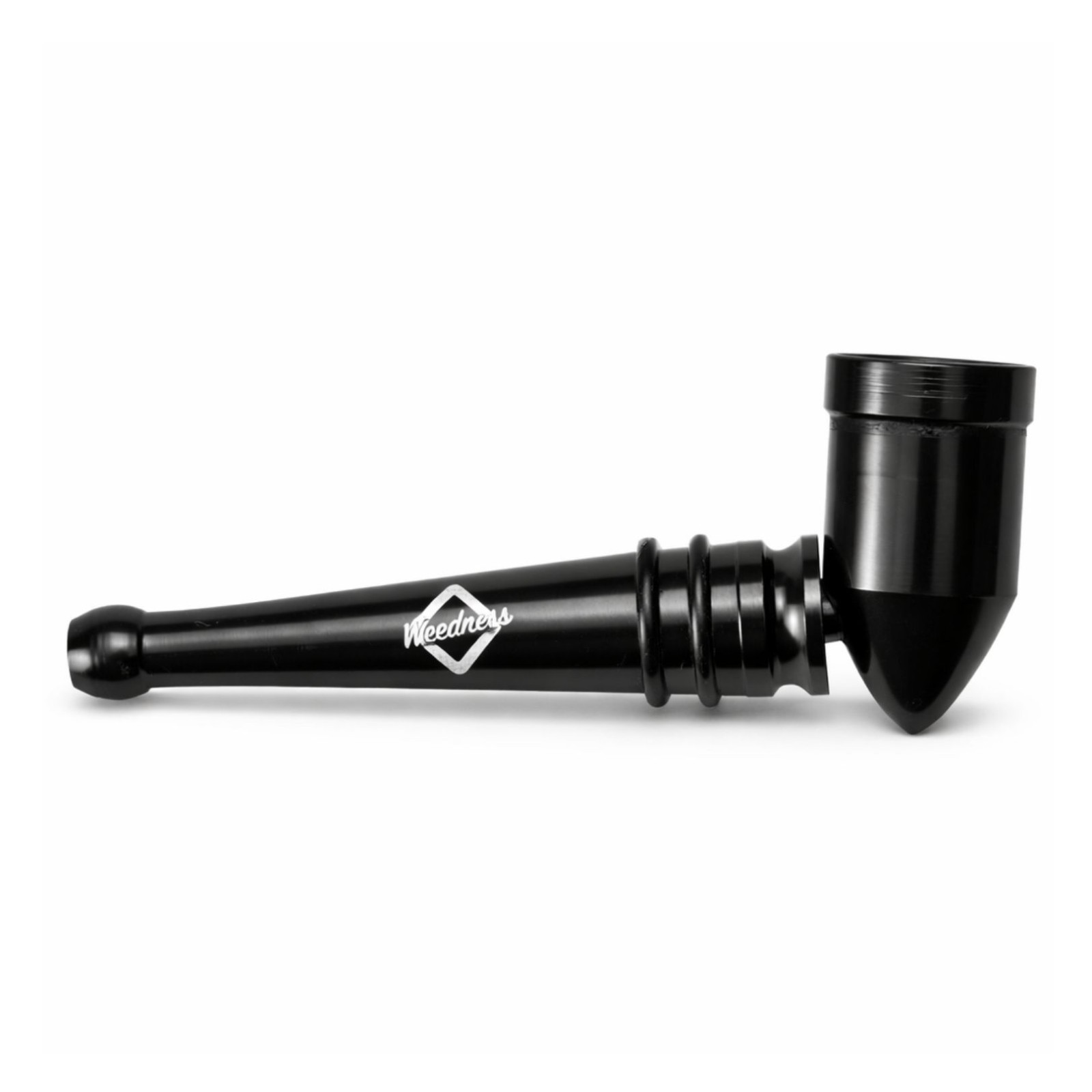 Pipa de metal Weedness de 8 cm, color plateado y negro, para tabaco, pipa...