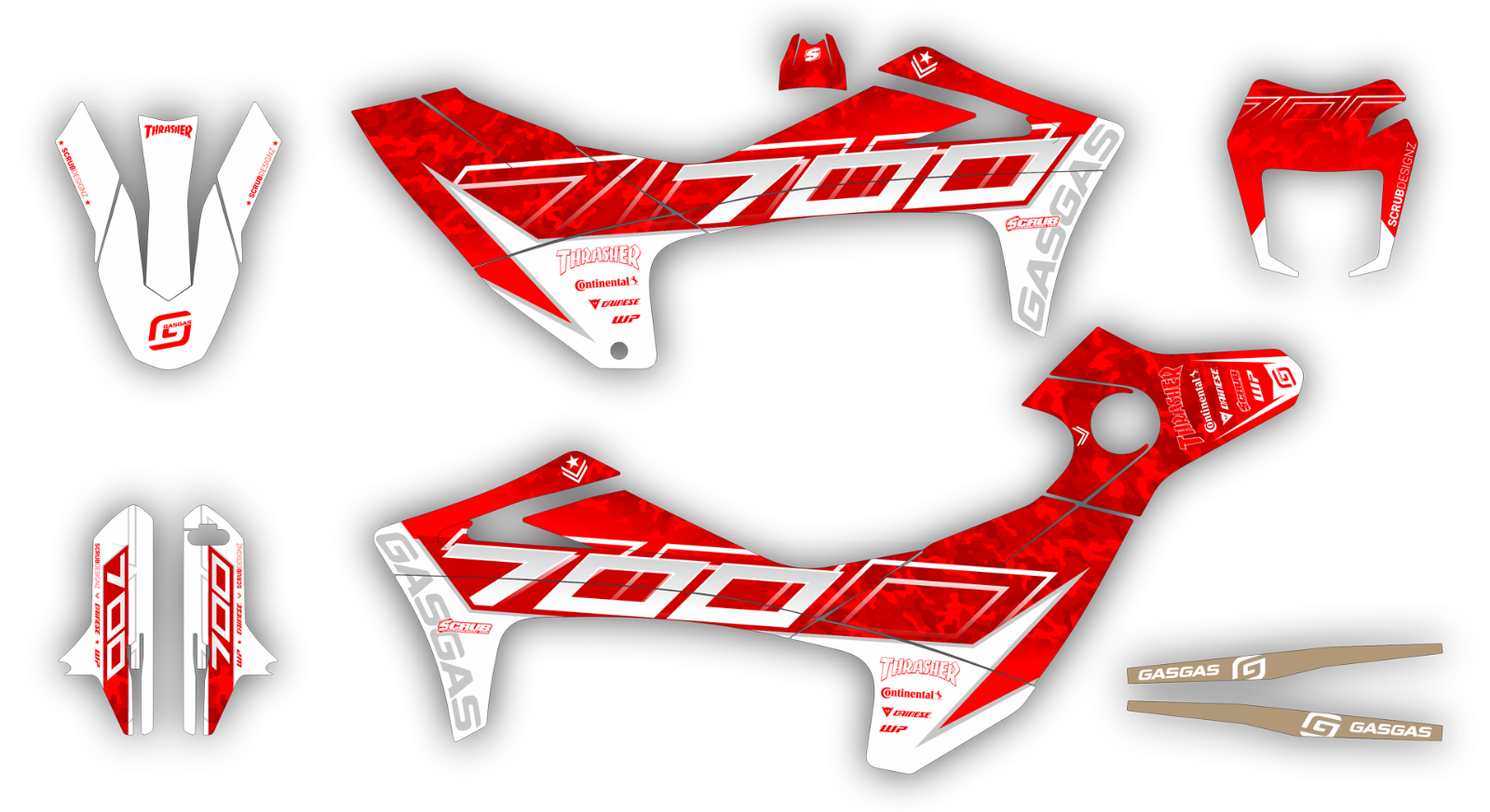Gas Gas SM 700 Supermoto 2022 2023 2024 Graphics decals stickers kit set