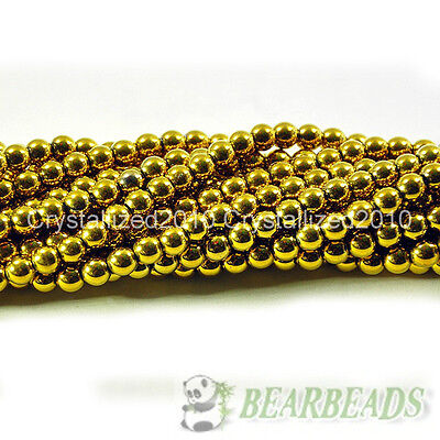 Perline A Sfera Tonda In Ematite Naturale, Oro 2 Mm 3 Mm 4 Mm 6 Mm 8 Mm 10 - Foto 4