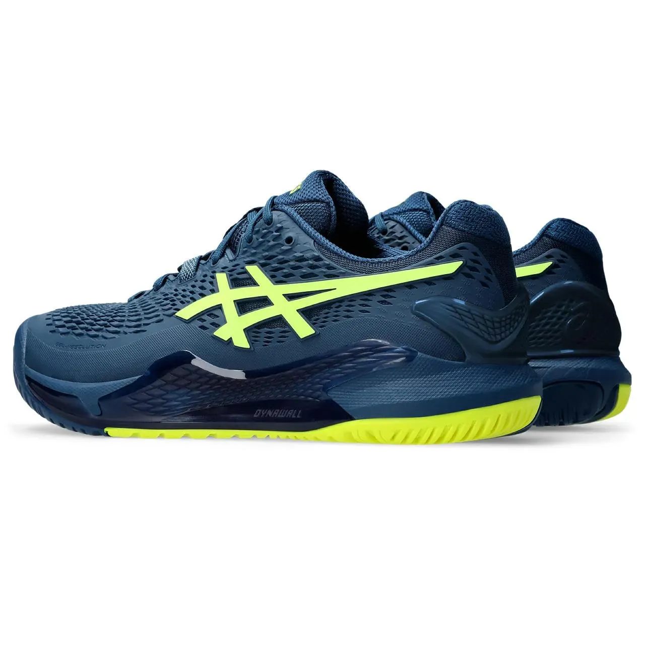 Asics Men's Tennis Shoes GEL-RESOLUTION 9 Mako Blue/Safety Yellow Fr Japan - Picture 59 of 161