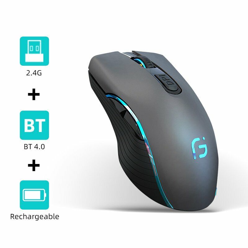 Drahtlose Bluetooth Maus Wiederaufladbar Dual Mode Silent Ergonomisch für... - Bild 13 von 14